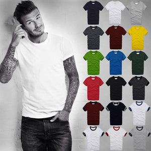 2017 summer t shirt men's short-sleeved 100% cotton T-shirt men bottoming shirt solid color Casual clothes Male Tops & Tees