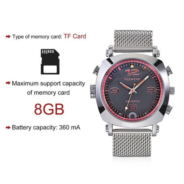 Foxwear Smart Camera Watch Remote Control by WIFI Sports Action Voice Video Recorder DVR With Led Flashlight for Android iOS